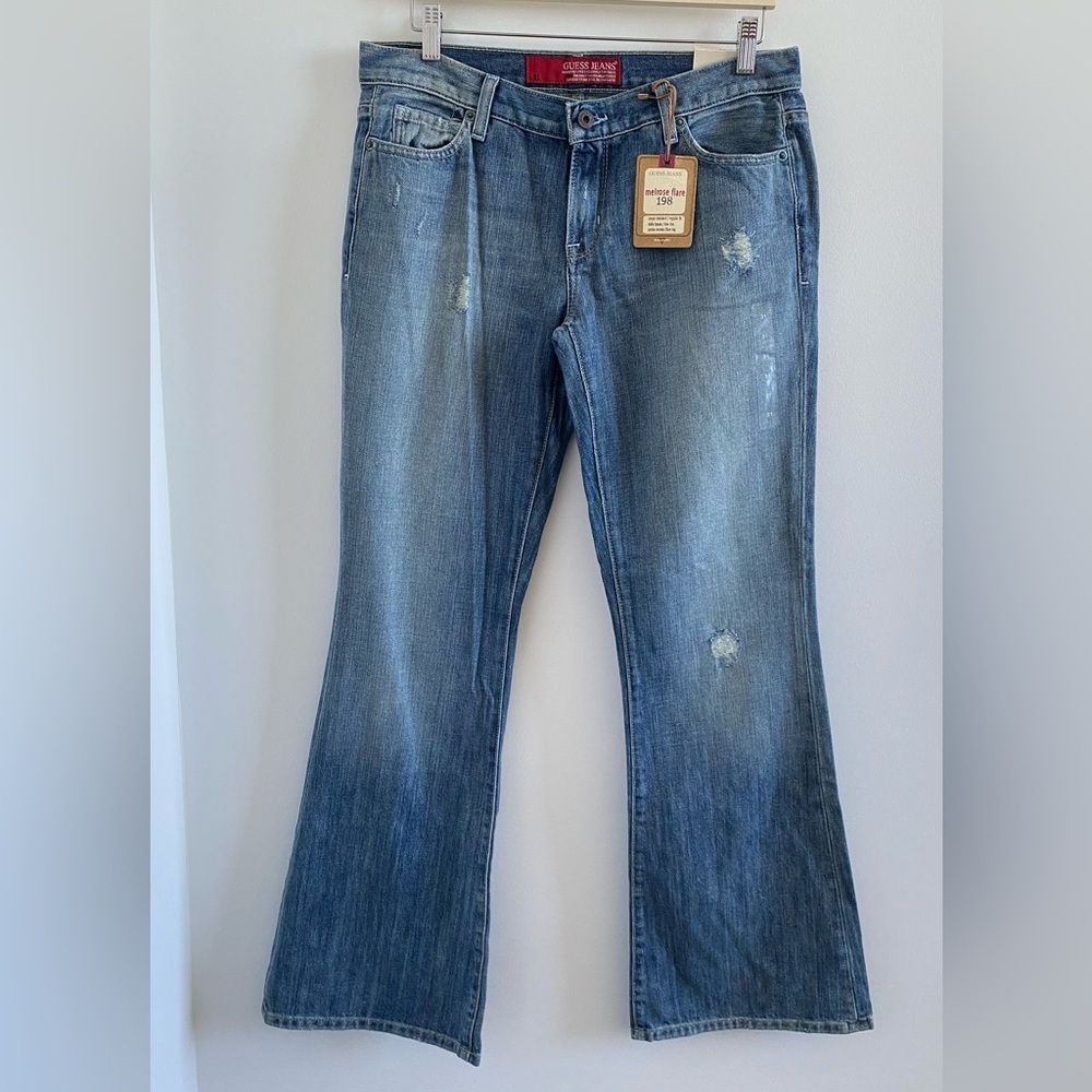 Guess Vintage Melrose Flare Regent Dazzel Vintage Wash Jeans Size 31 NEW